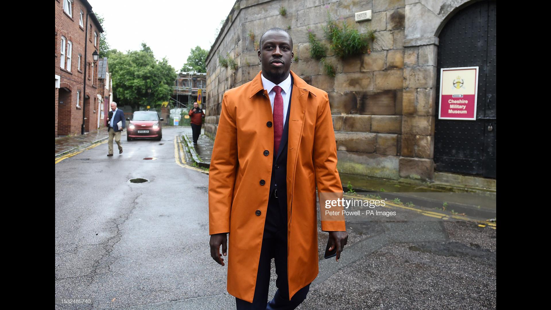 Benjamin Mendy leaving court after his acquittal.