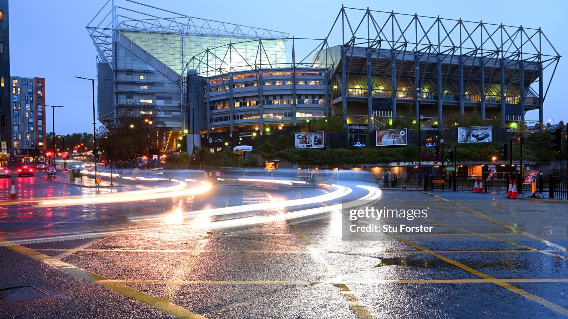 St James' Park prior to the UEFA Champions League match between Newcastle United FC and Borussia Dortmund