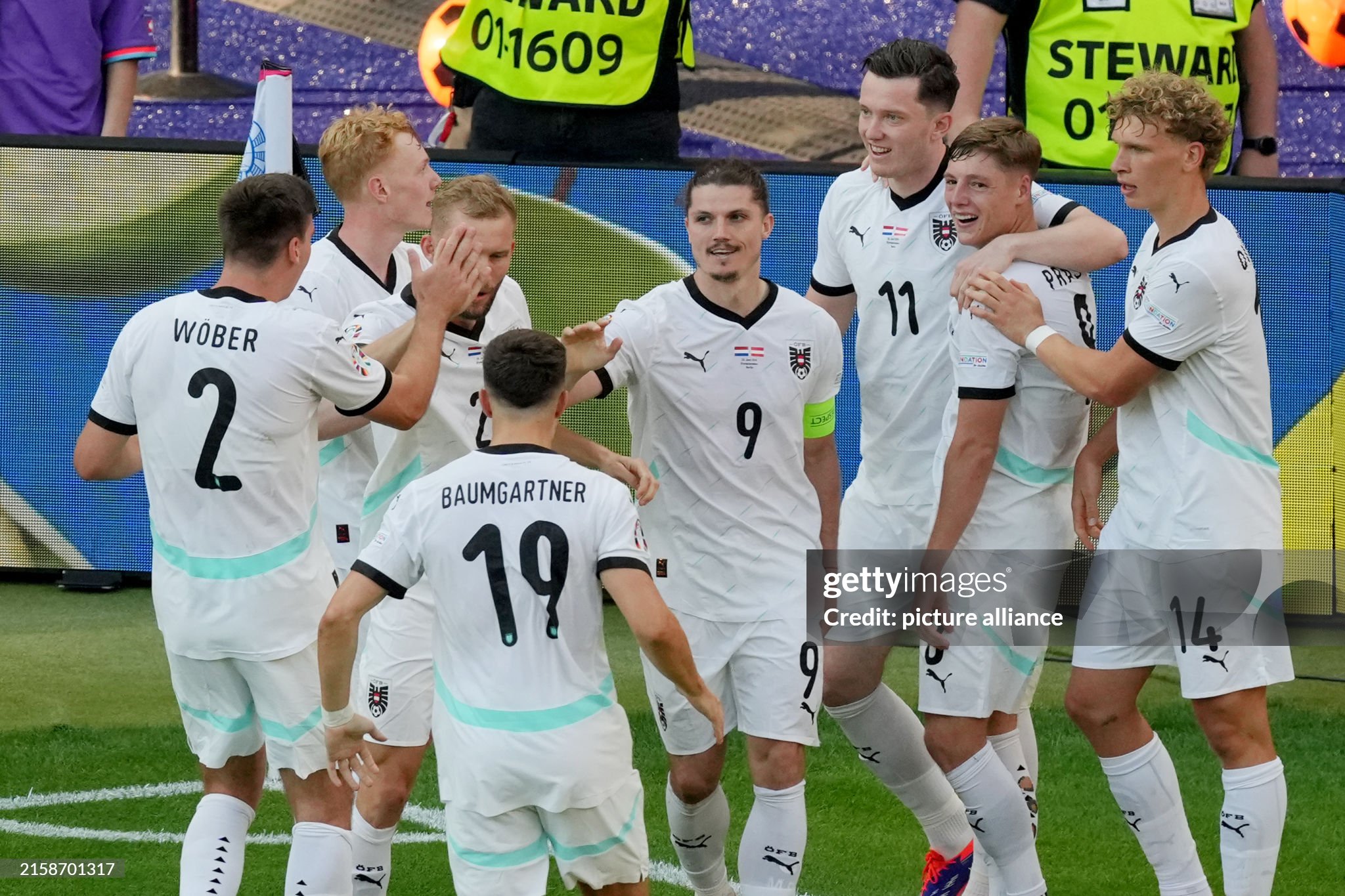 Austria celebrating a victory at Euro 2024 under Ralf Rangnick