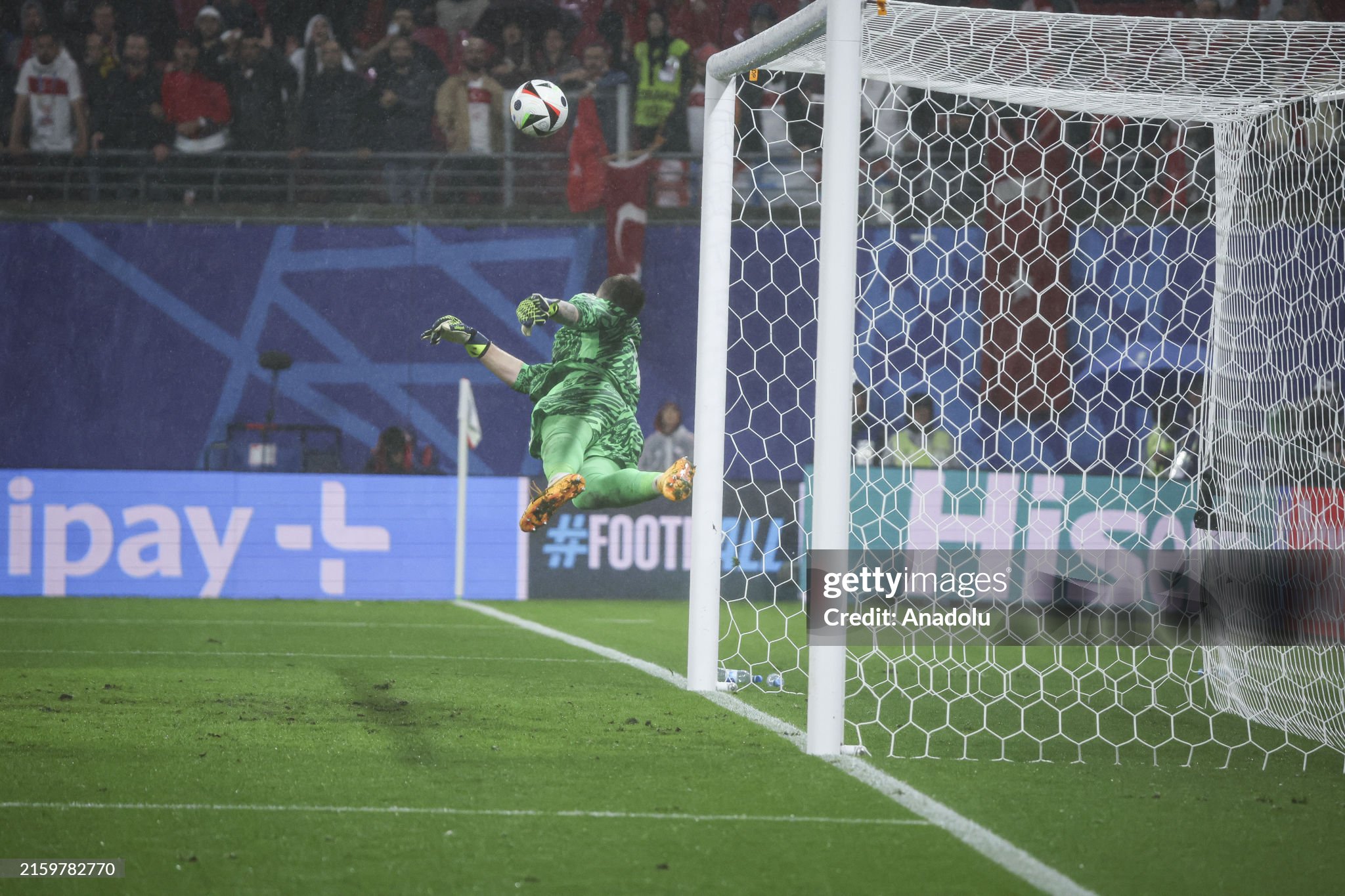 Mert Gunok making a stunning save during the Turkey vs Austria Euro 2024 match